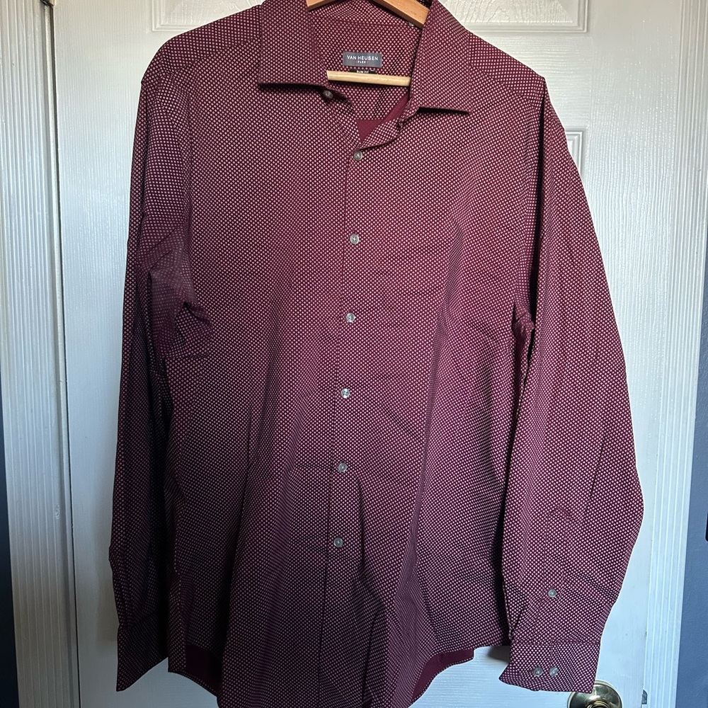 Men's Burgundy Dress Shirt